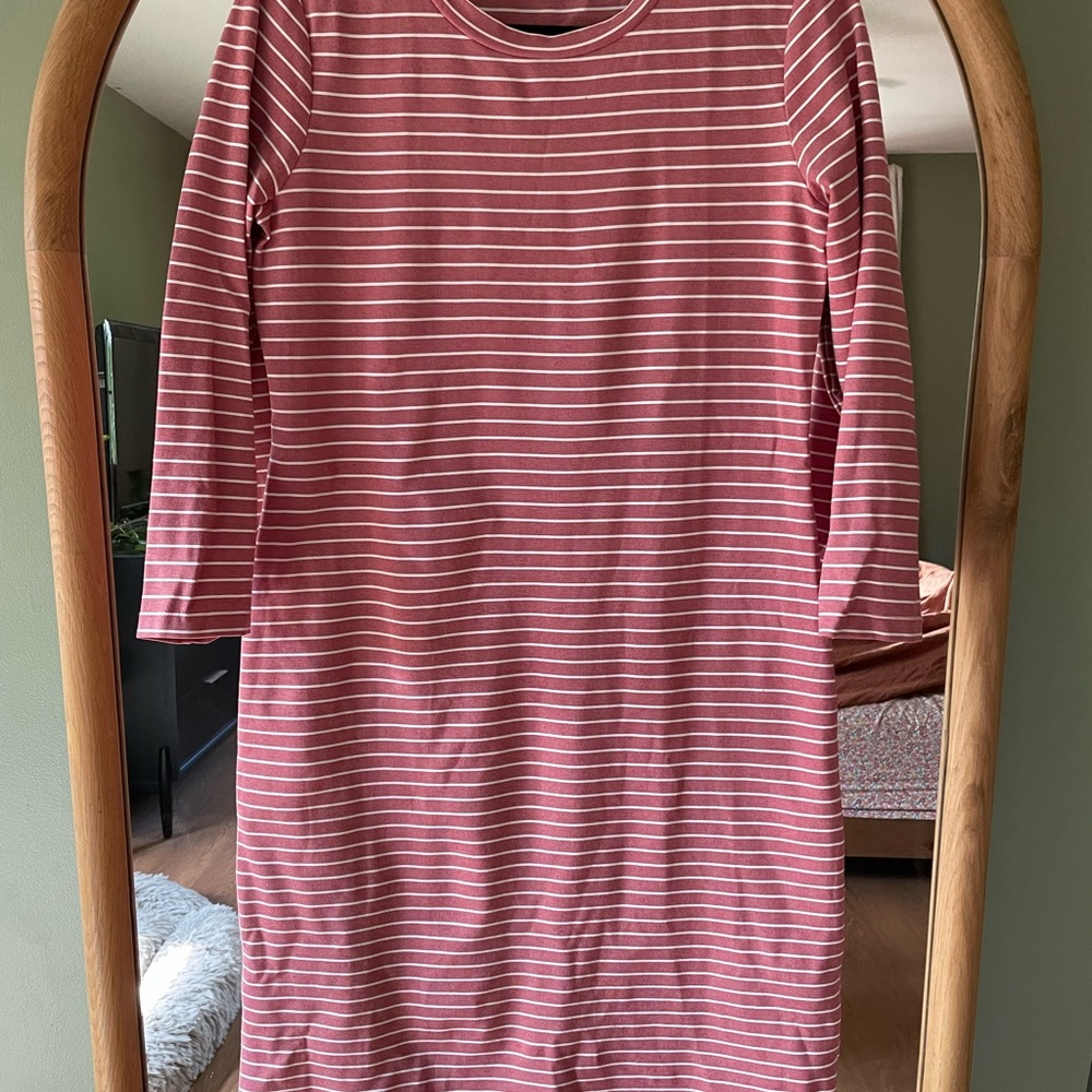 Sonnet James Reese Dress - Striped Pink Midi Dress